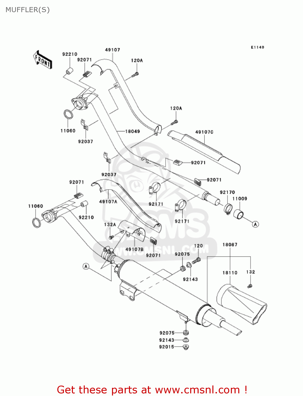 MUFFLER(S) VN800E6F VULCAN 800 DRIFTER 2006 USA CALIFORNIA