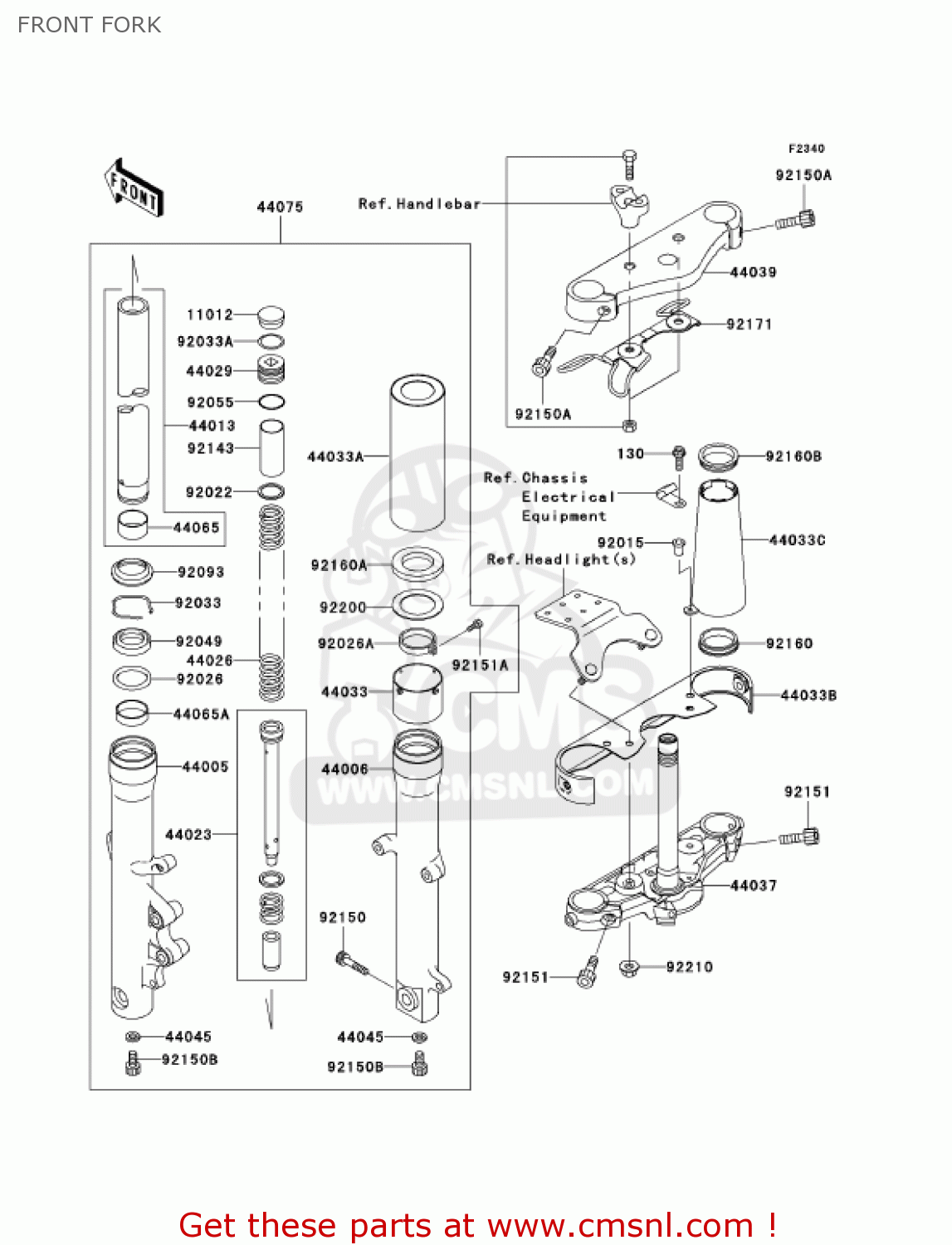 FRONT FORK VN800E6F VULCAN 800 DRIFTER 2006 USA CALIFORNIA