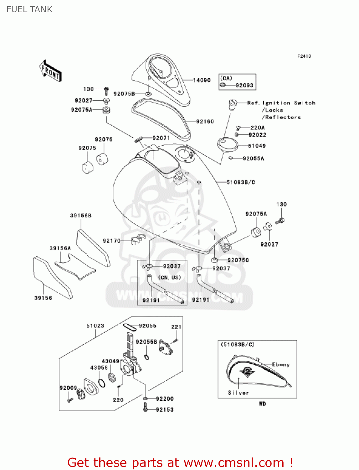 FUEL TANK VN800E6F VULCAN 800 DRIFTER 2006 USA CALIFORNIA