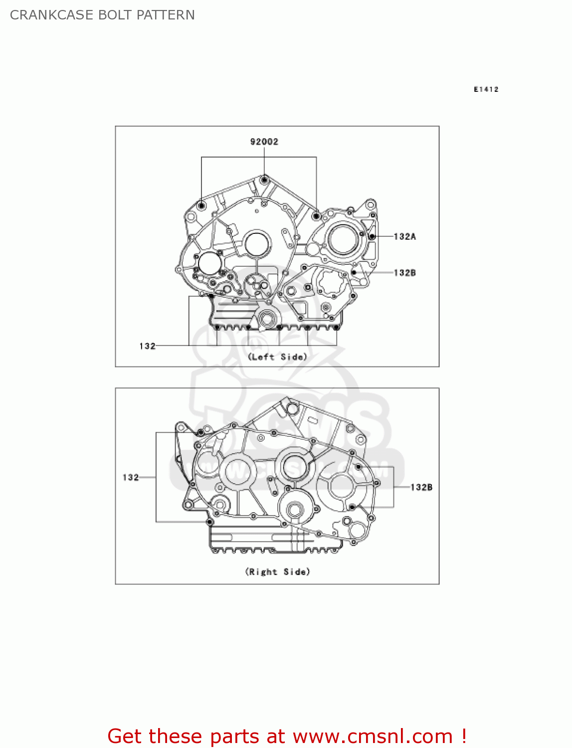 CRANKCASE BOLT PATTERN VN800E6F VULCAN 800 DRIFTER 2006 USA CALIFORNIA