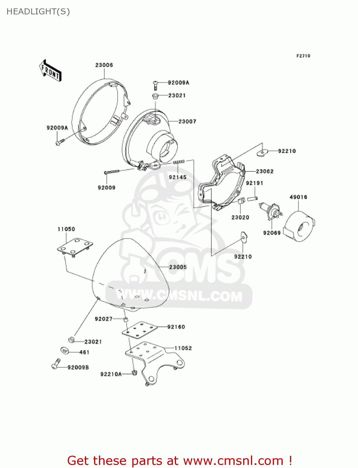 HEADLIGHT(S) VN800E6F VULCAN 800 DRIFTER 2006 USA CALIFORNIA