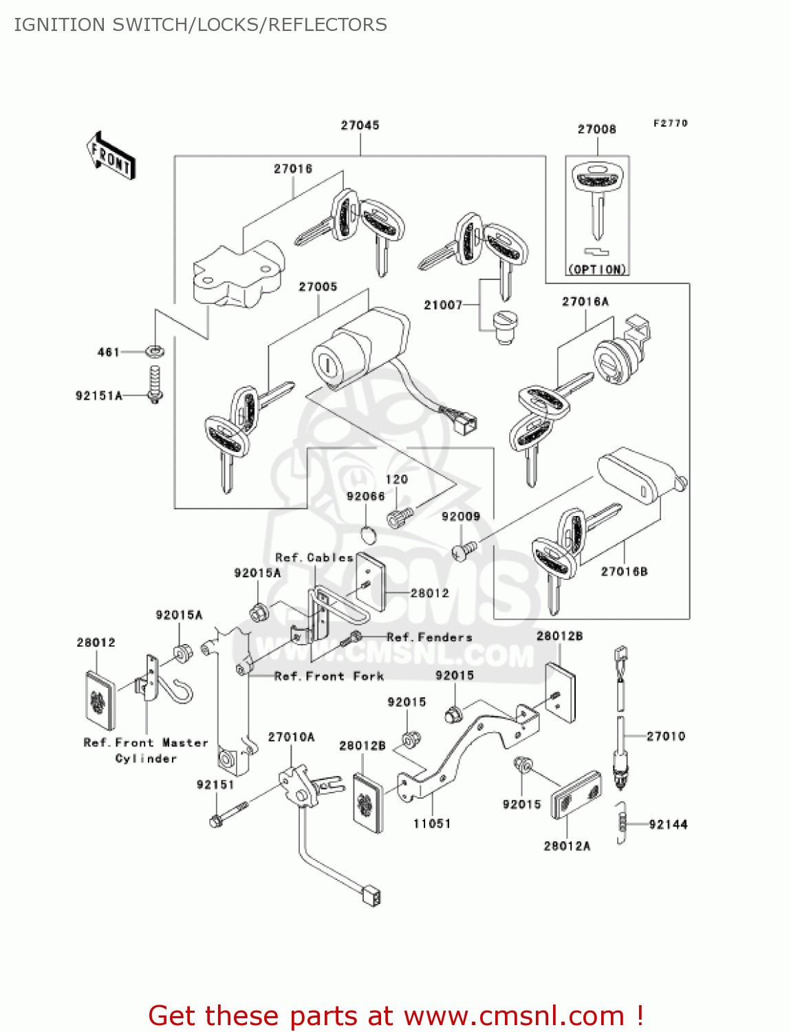IGNITION SWITCH/LOCKS/REFLECTORS VN800E6F VULCAN 800 DRIFTER 2006 USA CALIFORNIA
