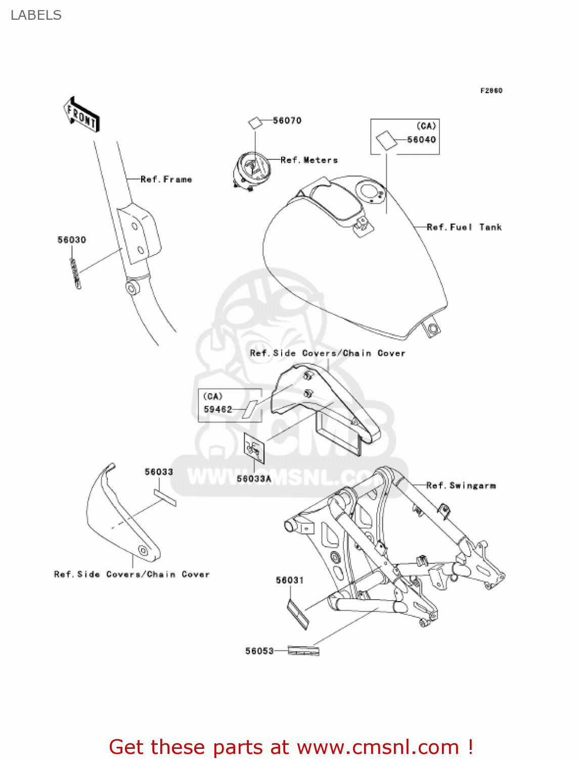 LABELS VN800E6F VULCAN 800 DRIFTER 2006 USA CALIFORNIA