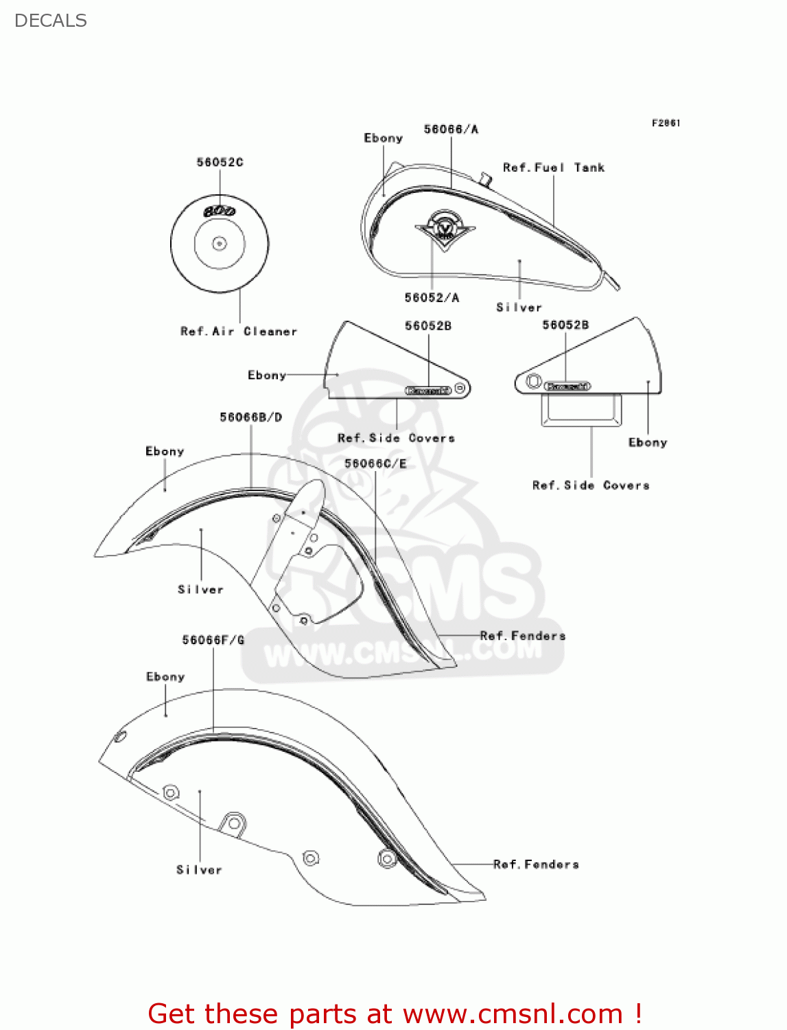 DECALS VN800E6F VULCAN 800 DRIFTER 2006 USA CALIFORNIA