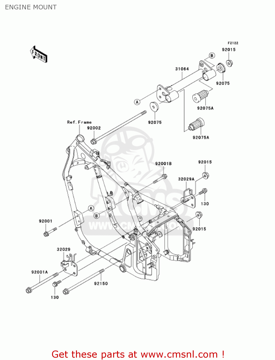 ENGINE MOUNT VN800E6F VULCAN 800 DRIFTER 2006 USA CALIFORNIA