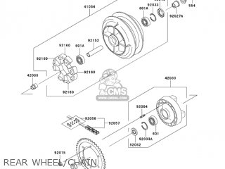 REAR WHEEL/CHAIN - VN800E6F VULCAN 800 DRIFTER 2006 USA CALIFORNIA