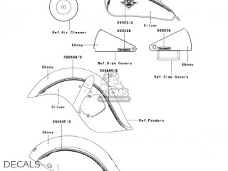 DECALS - VN800E6F VULCAN 800 DRIFTER 2006 USA CALIFORNIA