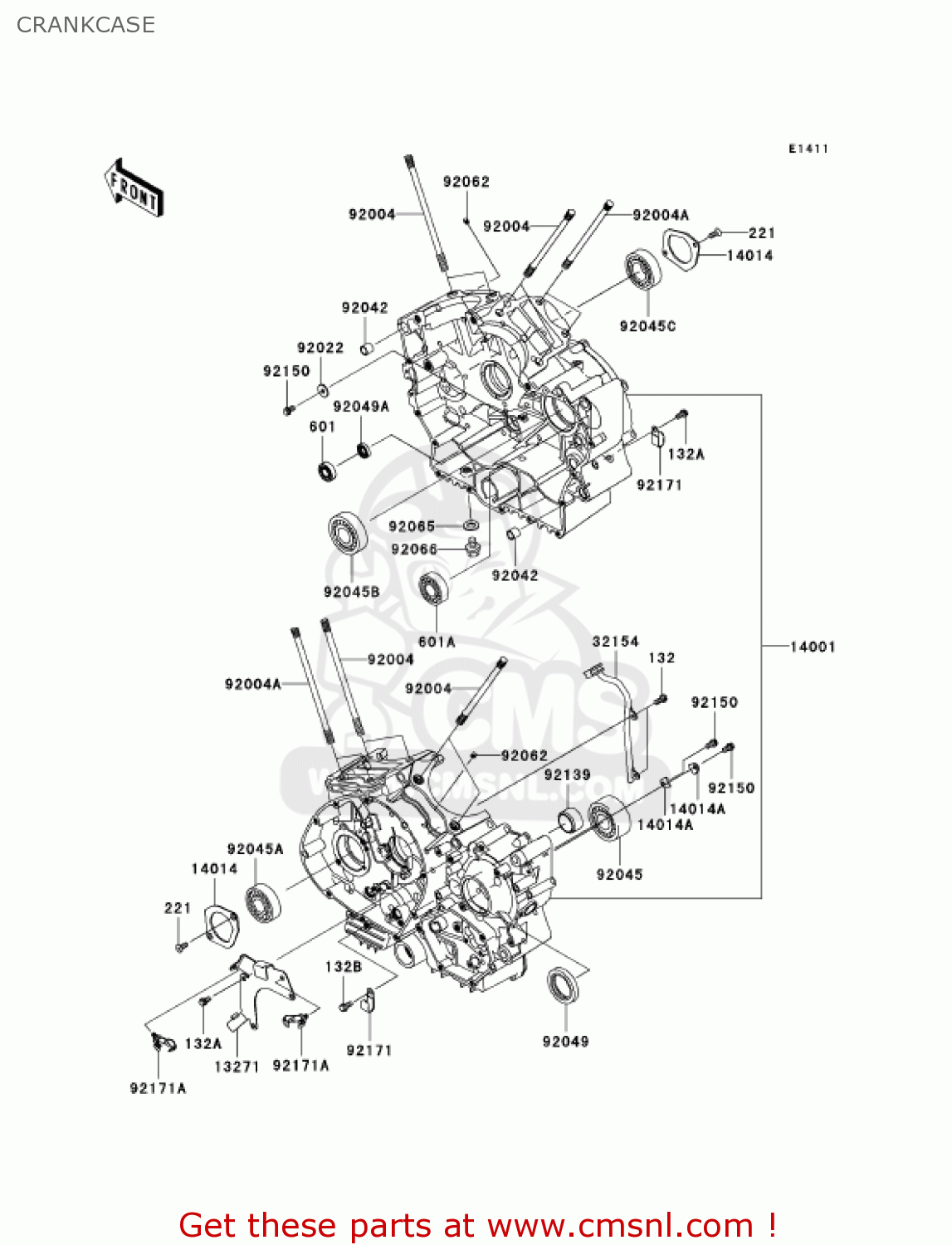 CRANKCASE VN900B6F VULCAN 900 CLASSIC 2006 USA CALIFORNIA CANADA