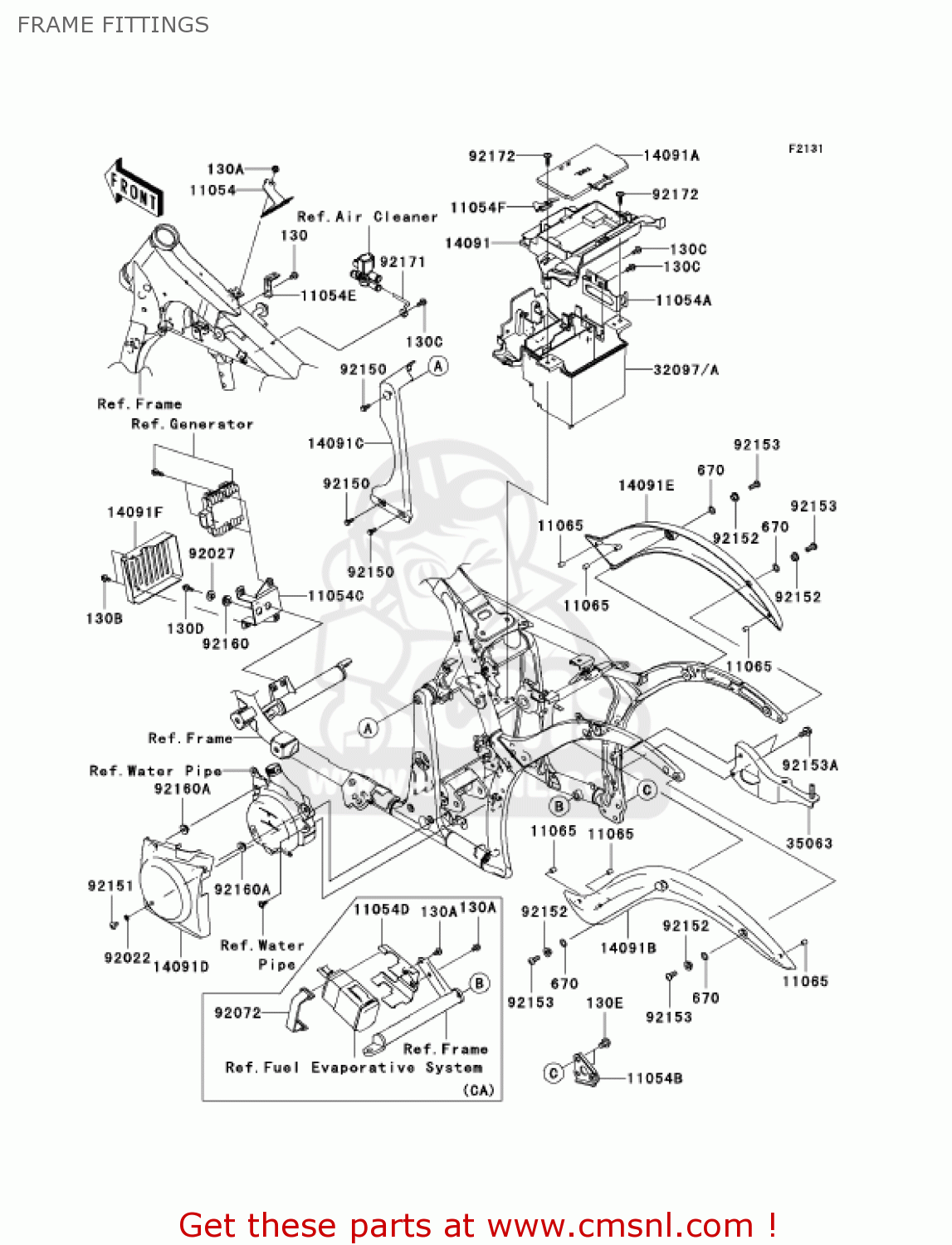 FRAME FITTINGS VN900B6F VULCAN 900 CLASSIC 2006 USA CALIFORNIA CANADA