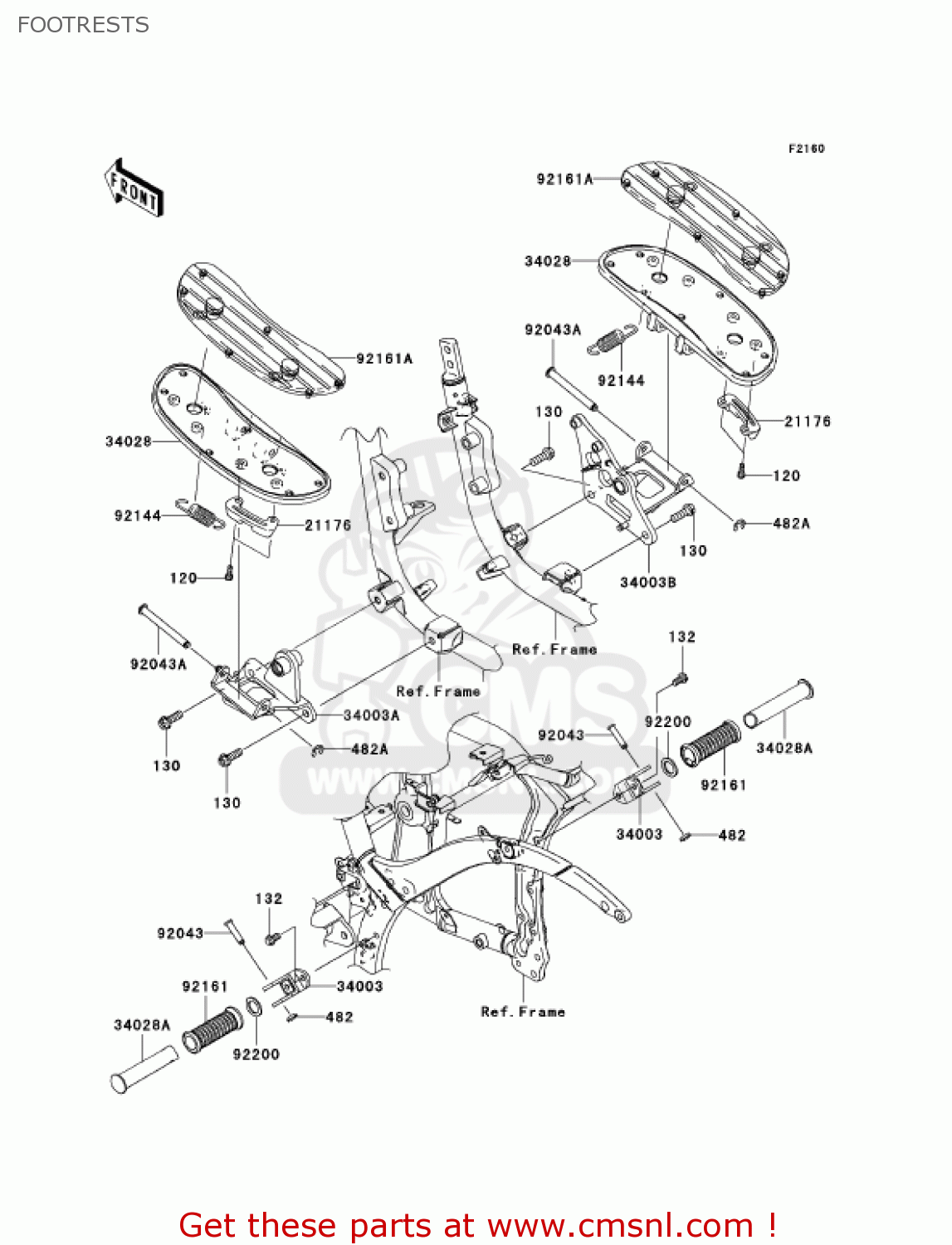 FOOTRESTS VN900B6F VULCAN 900 CLASSIC 2006 USA CALIFORNIA CANADA