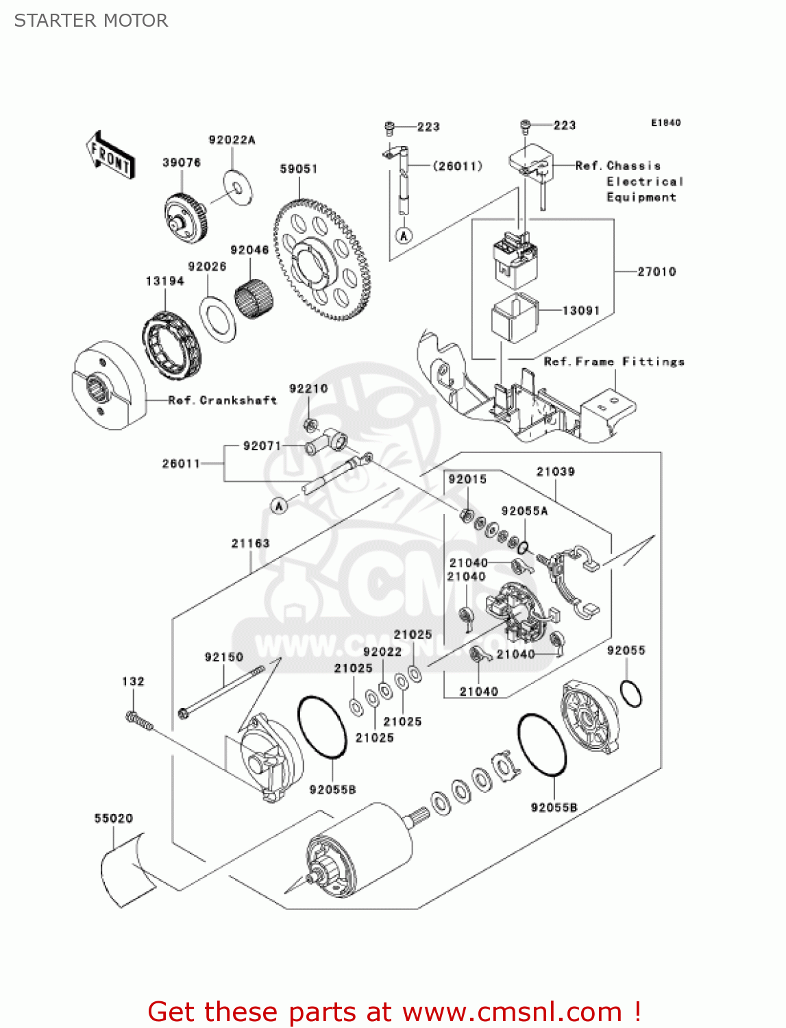 STARTER MOTOR VN900B6F VULCAN 900 CLASSIC 2006 USA CALIFORNIA CANADA