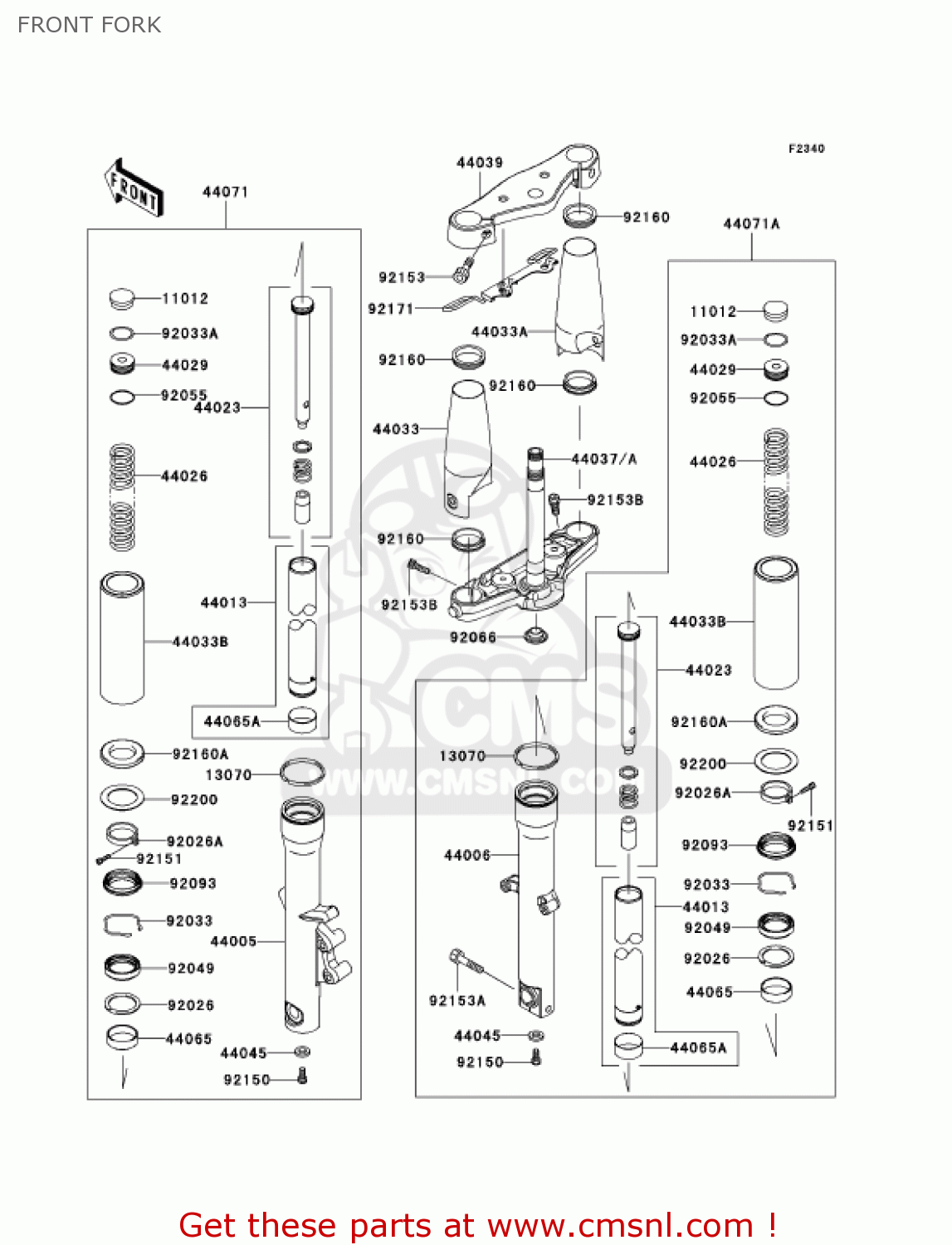 FRONT FORK VN900B6F VULCAN 900 CLASSIC 2006 USA CALIFORNIA CANADA