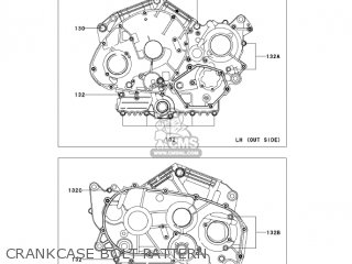 CRANKCASE BOLT PATTERN - VN900B6F VULCAN 900 CLASSIC 2006 USA CALIFORNIA CANADA