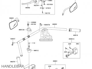 HANDLEBAR - VN900B6F VULCAN 900 CLASSIC 2006 USA CALIFORNIA CANADA