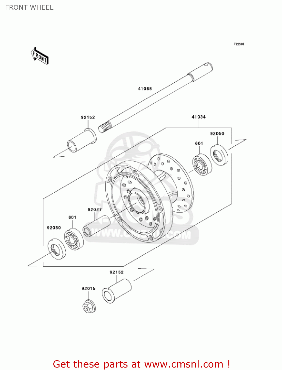 FRONT WHEEL VN900B7F VULCAN 900 CLASSIC 2007 USA CALIFORNIA CANADA