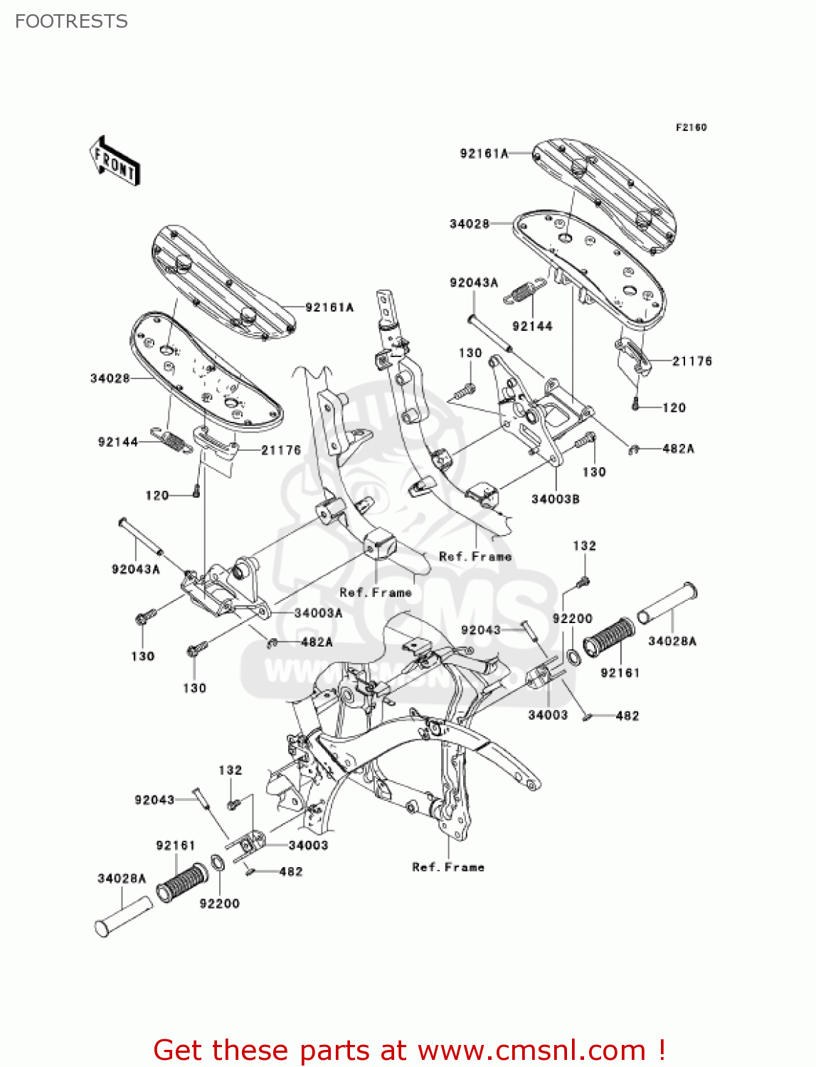 FOOTRESTS VN900B7F VULCAN 900 CLASSIC 2007 USA CALIFORNIA CANADA