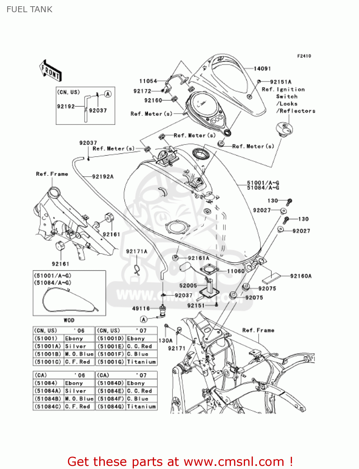 FUEL TANK VN900B7F VULCAN 900 CLASSIC 2007 USA CALIFORNIA CANADA