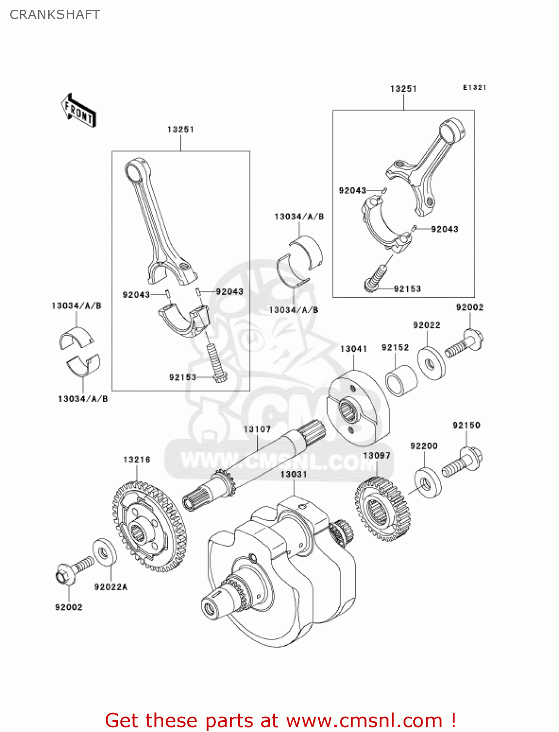 CRANKSHAFT VN900B7F VULCAN 900 CLASSIC 2007 USA CALIFORNIA CANADA