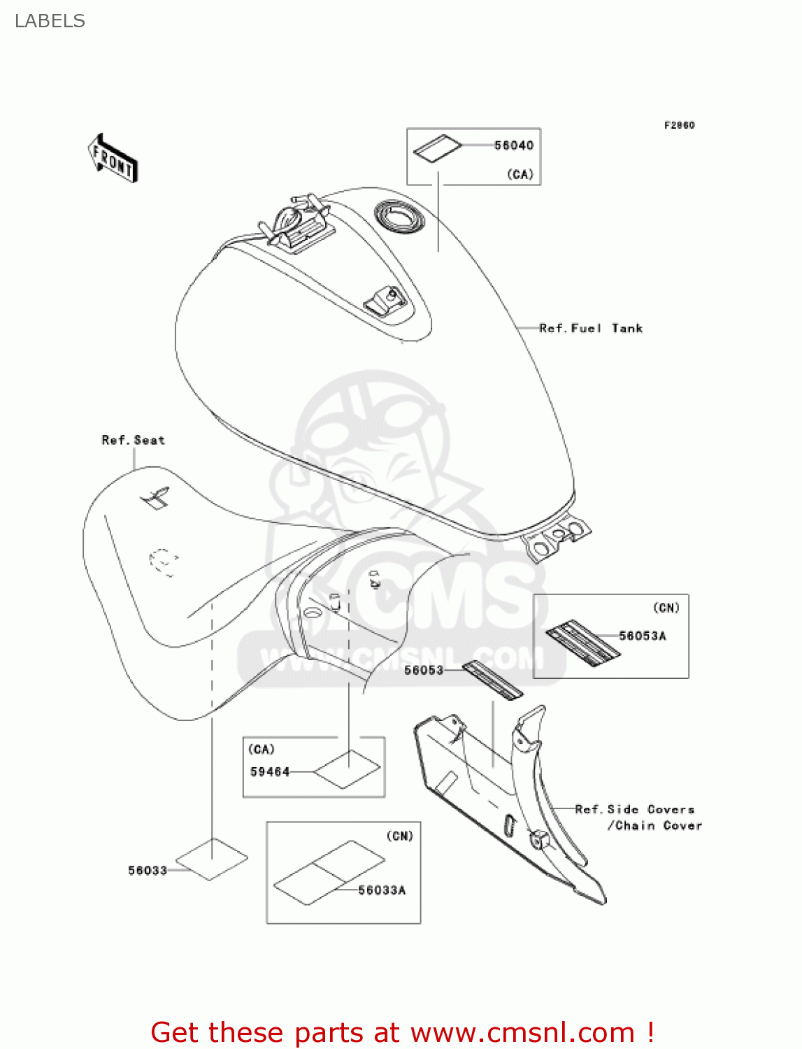 LABELS VN900B7F VULCAN 900 CLASSIC 2007 USA CALIFORNIA CANADA