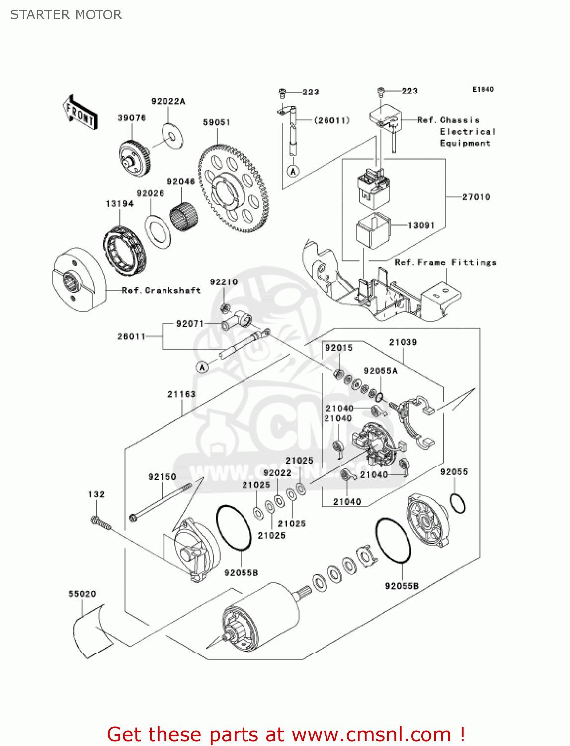 STARTER MOTOR VN900B7F VULCAN 900 CLASSIC 2007 USA CALIFORNIA CANADA