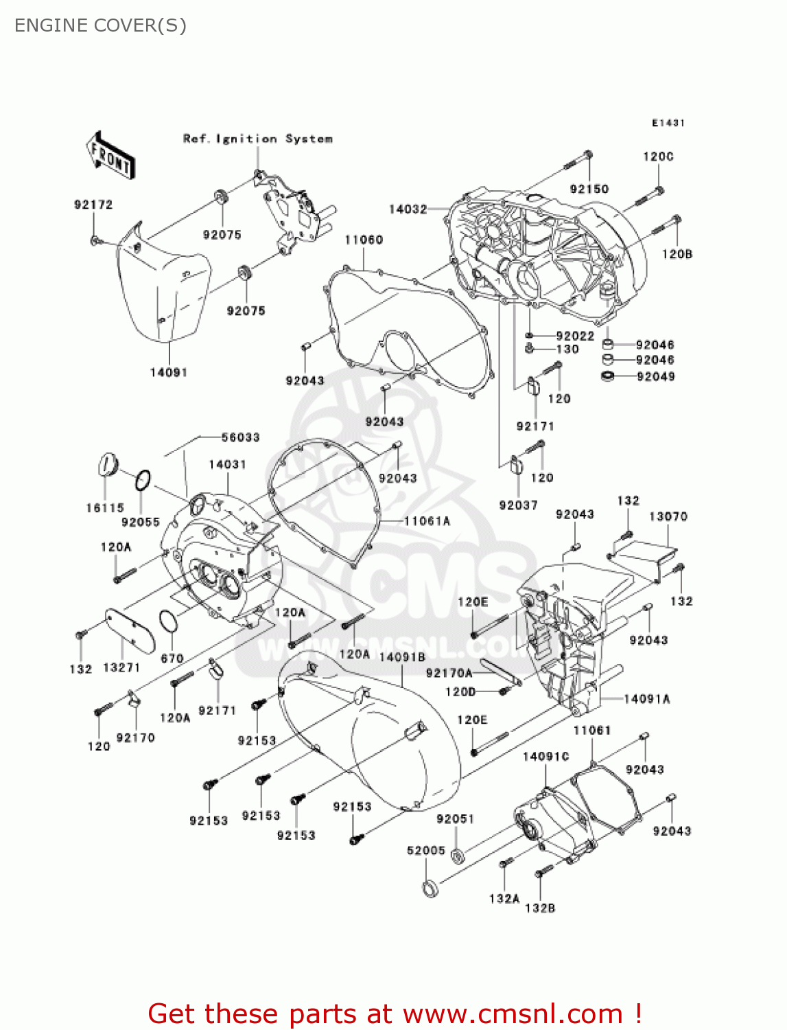 ENGINE COVER(S) VN900B7F VULCAN 900 CLASSIC 2007 USA CALIFORNIA CANADA