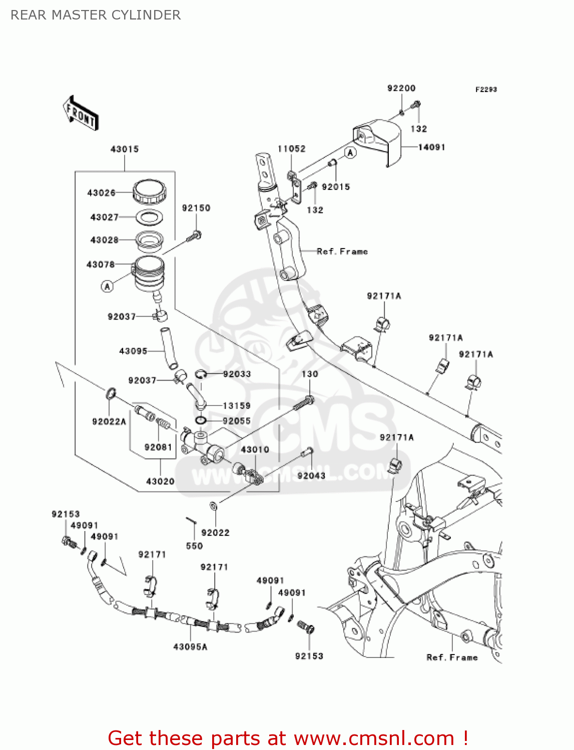 REAR MASTER CYLINDER VN900B7F VULCAN 900 CLASSIC 2007 USA CALIFORNIA CANADA