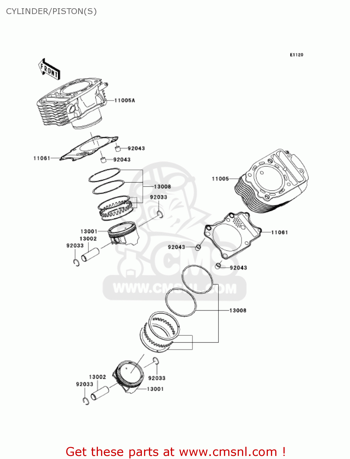 CYLINDER/PISTON(S) VN900C7F VULCAN 900 CUSTOM 2007 USA CALIFORNIA CANADA