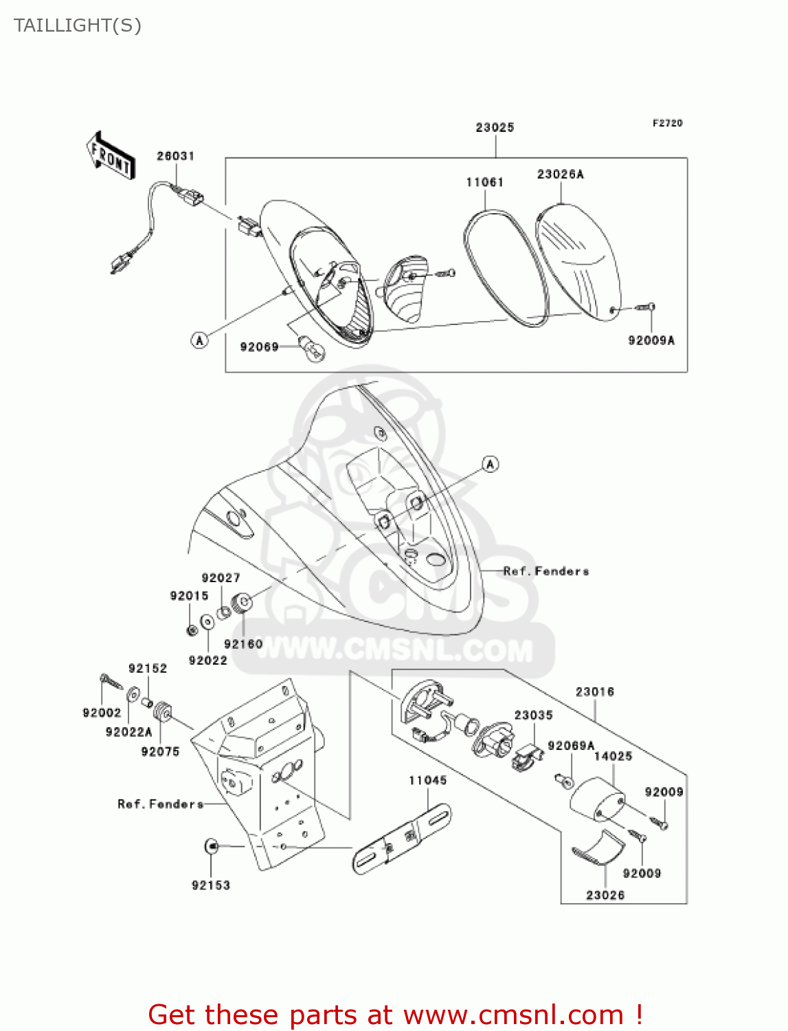 TAILLIGHT(S) VN900C7F VULCAN 900 CUSTOM 2007 USA CALIFORNIA CANADA