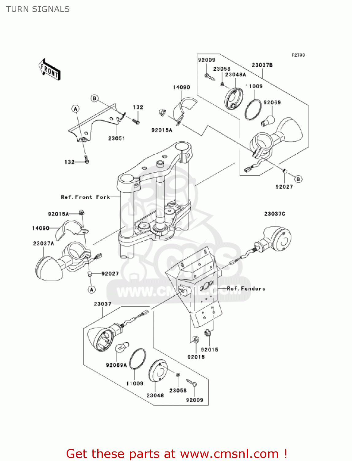 TURN SIGNALS VN900C7F VULCAN 900 CUSTOM 2007 USA CALIFORNIA CANADA