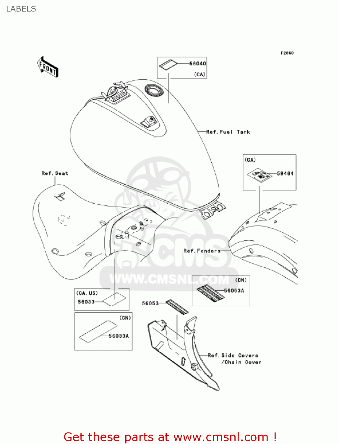 LABELS VN900C7F VULCAN 900 CUSTOM 2007 USA CALIFORNIA CANADA