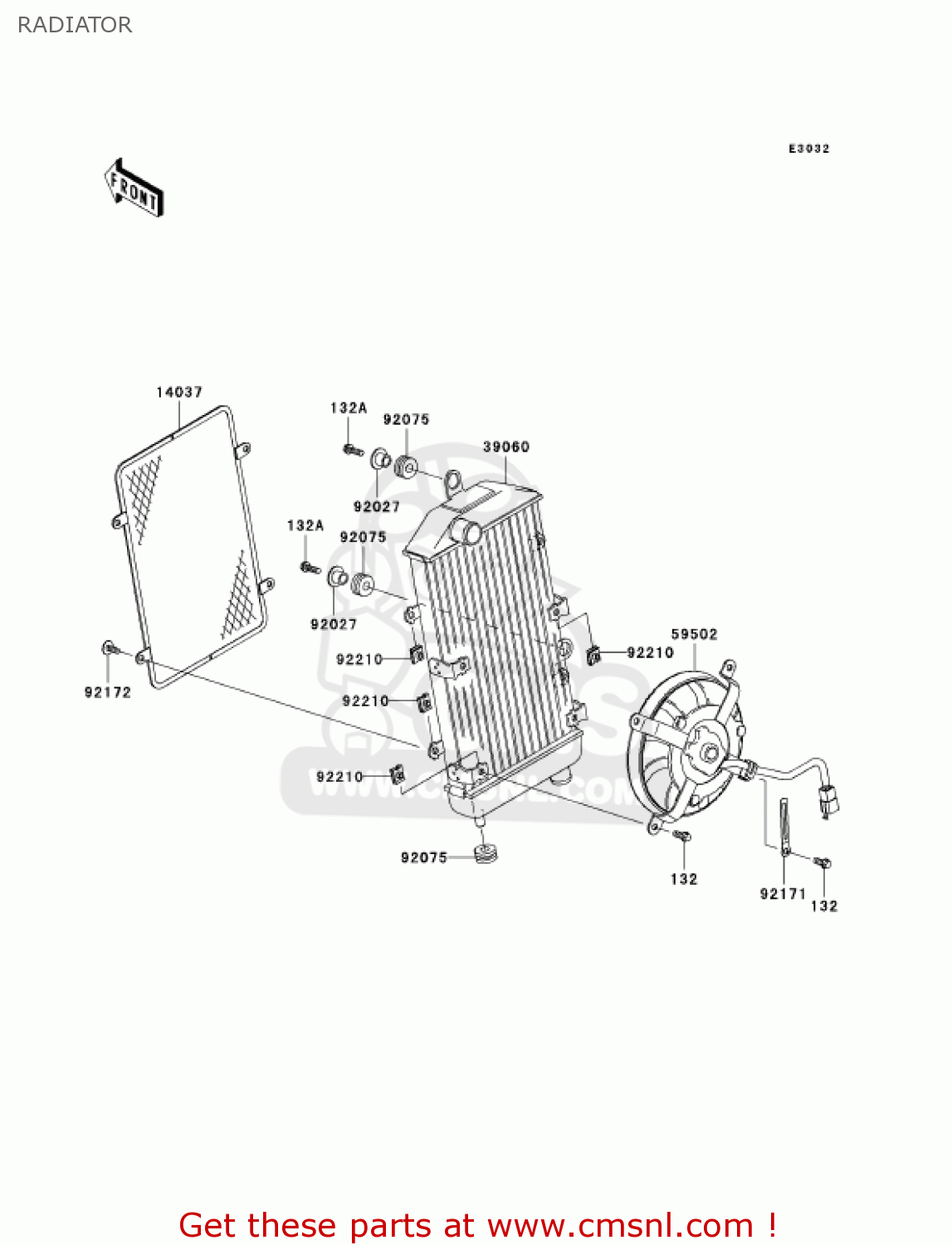 RADIATOR VN900C7F VULCAN 900 CUSTOM 2007 USA CALIFORNIA CANADA