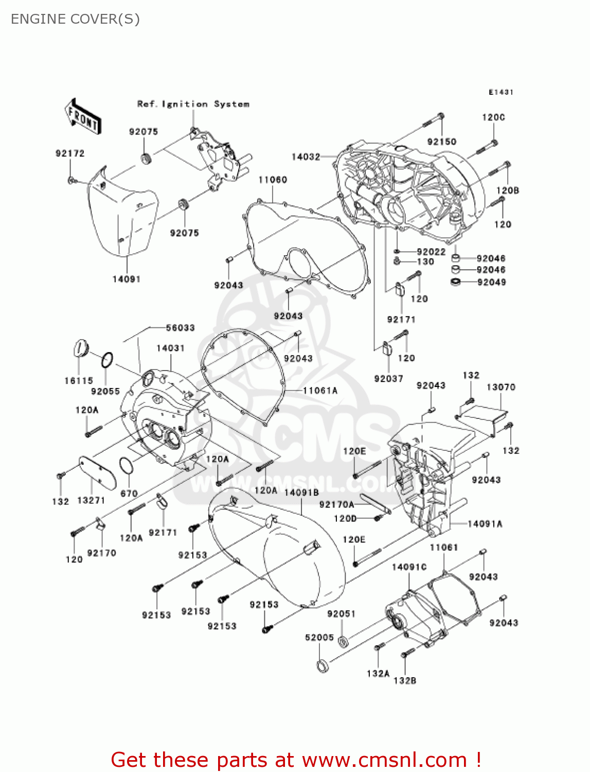 ENGINE COVER(S) VN900C7F VULCAN 900 CUSTOM 2007 USA CALIFORNIA CANADA