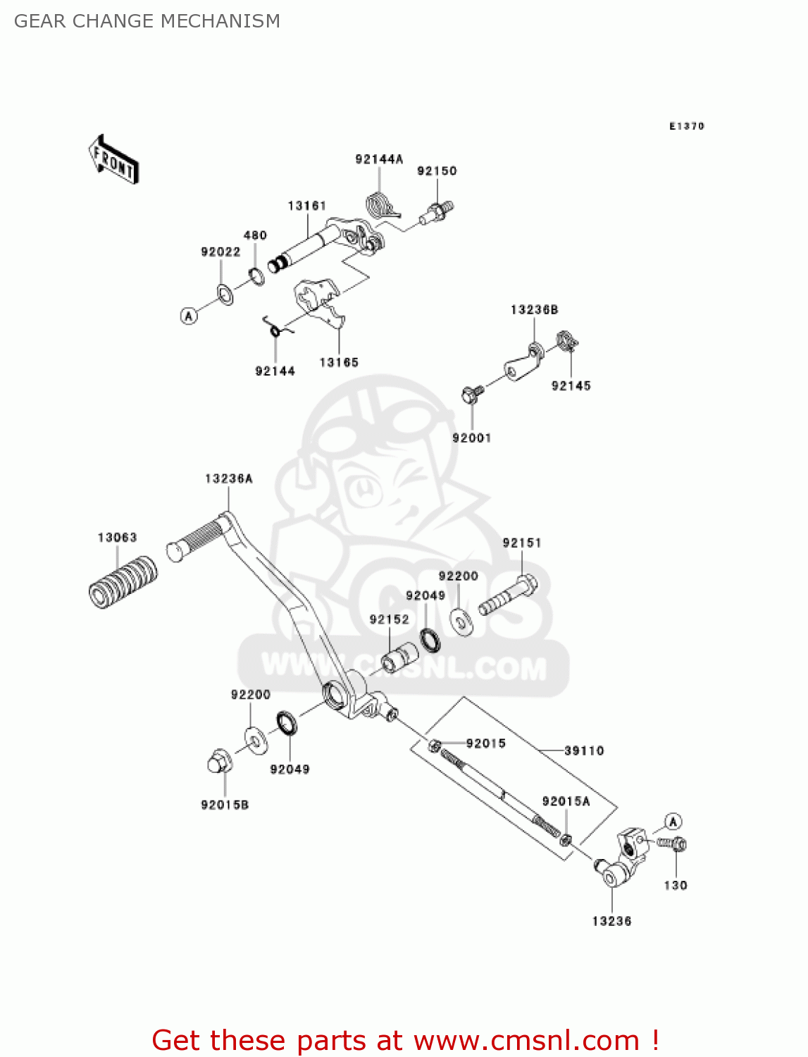 GEAR CHANGE MECHANISM VN900C7F VULCAN 900 CUSTOM 2007 USA CALIFORNIA CANADA