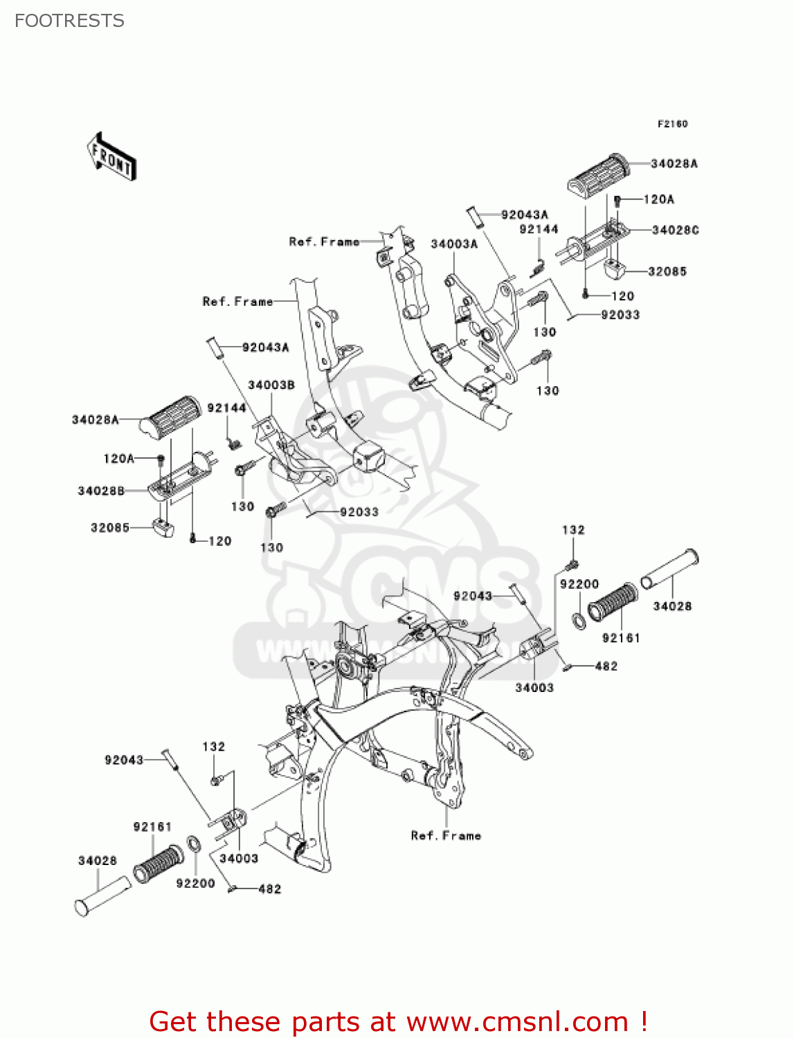 FOOTRESTS VN900C7F VULCAN 900 CUSTOM 2007 USA CALIFORNIA CANADA