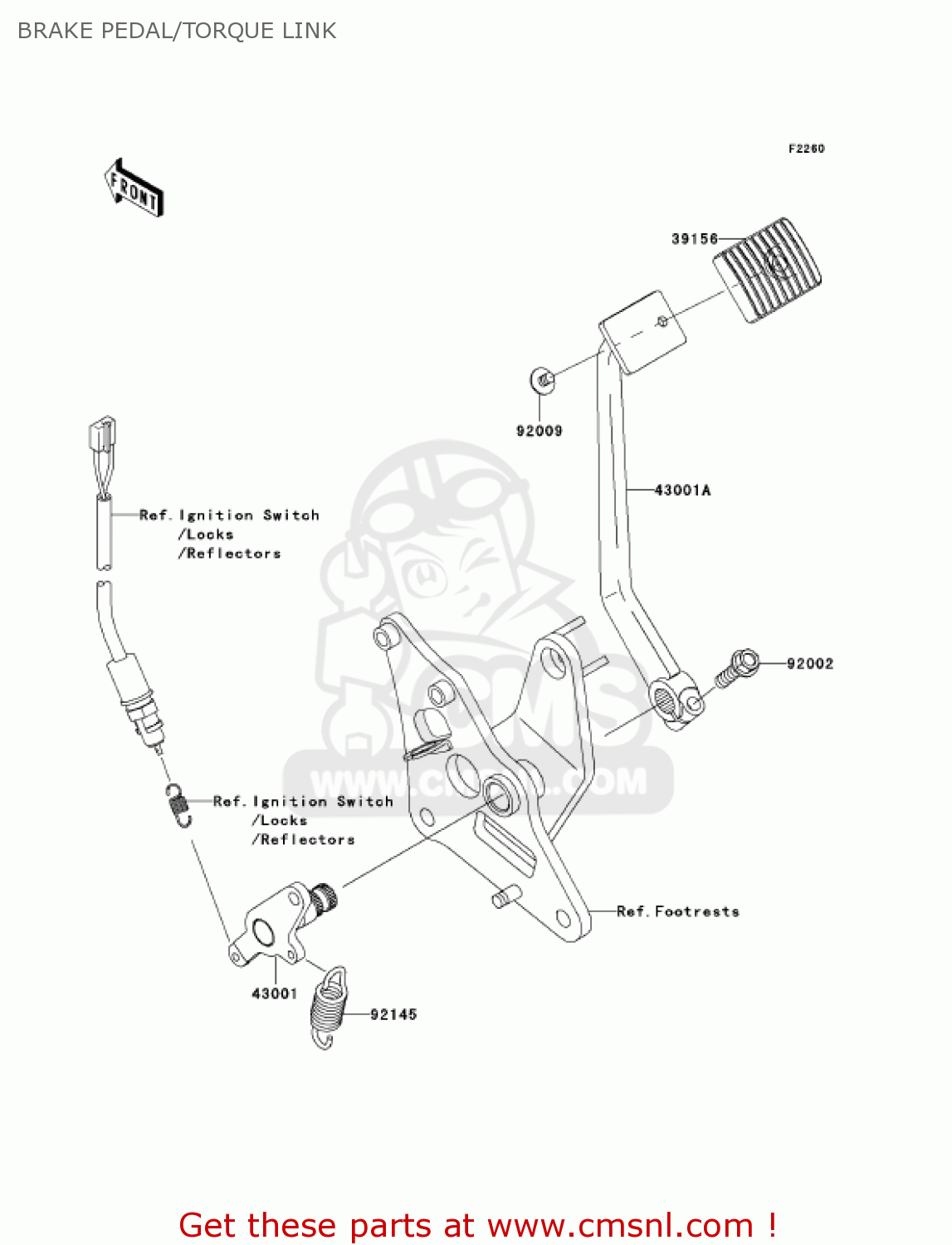 BRAKE PEDAL/TORQUE LINK VN900C7F VULCAN 900 CUSTOM 2007 USA CALIFORNIA CANADA
