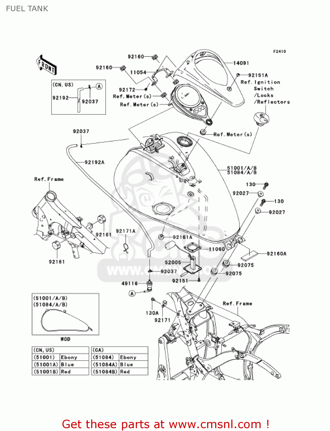 FUEL TANK VN900C7F VULCAN 900 CUSTOM 2007 USA CALIFORNIA CANADA