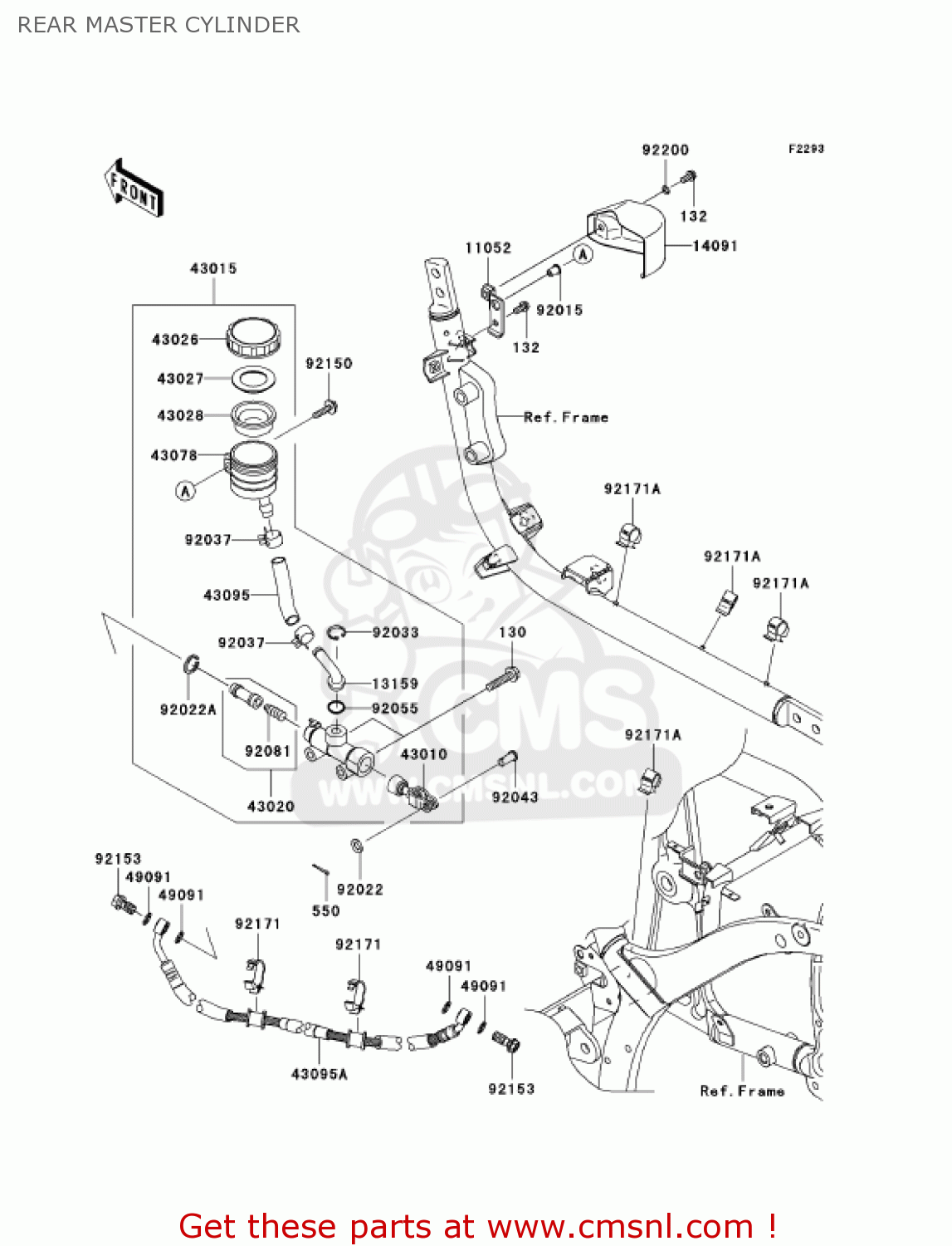 REAR MASTER CYLINDER VN900C7F VULCAN 900 CUSTOM 2007 USA CALIFORNIA CANADA