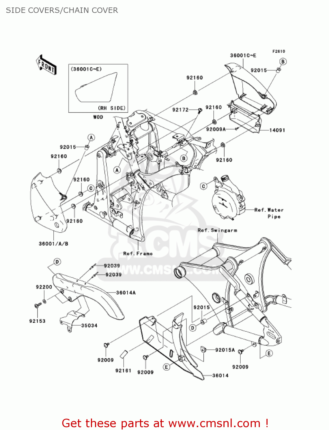 SIDE COVERS/CHAIN COVER VN900C7F VULCAN 900 CUSTOM 2007 USA CALIFORNIA CANADA
