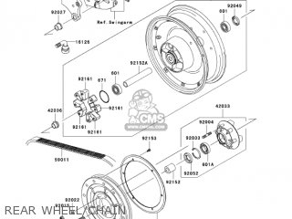 REAR WHEEL/CHAIN - VN900C7F VULCAN 900 CUSTOM 2007 USA CALIFORNIA CANADA