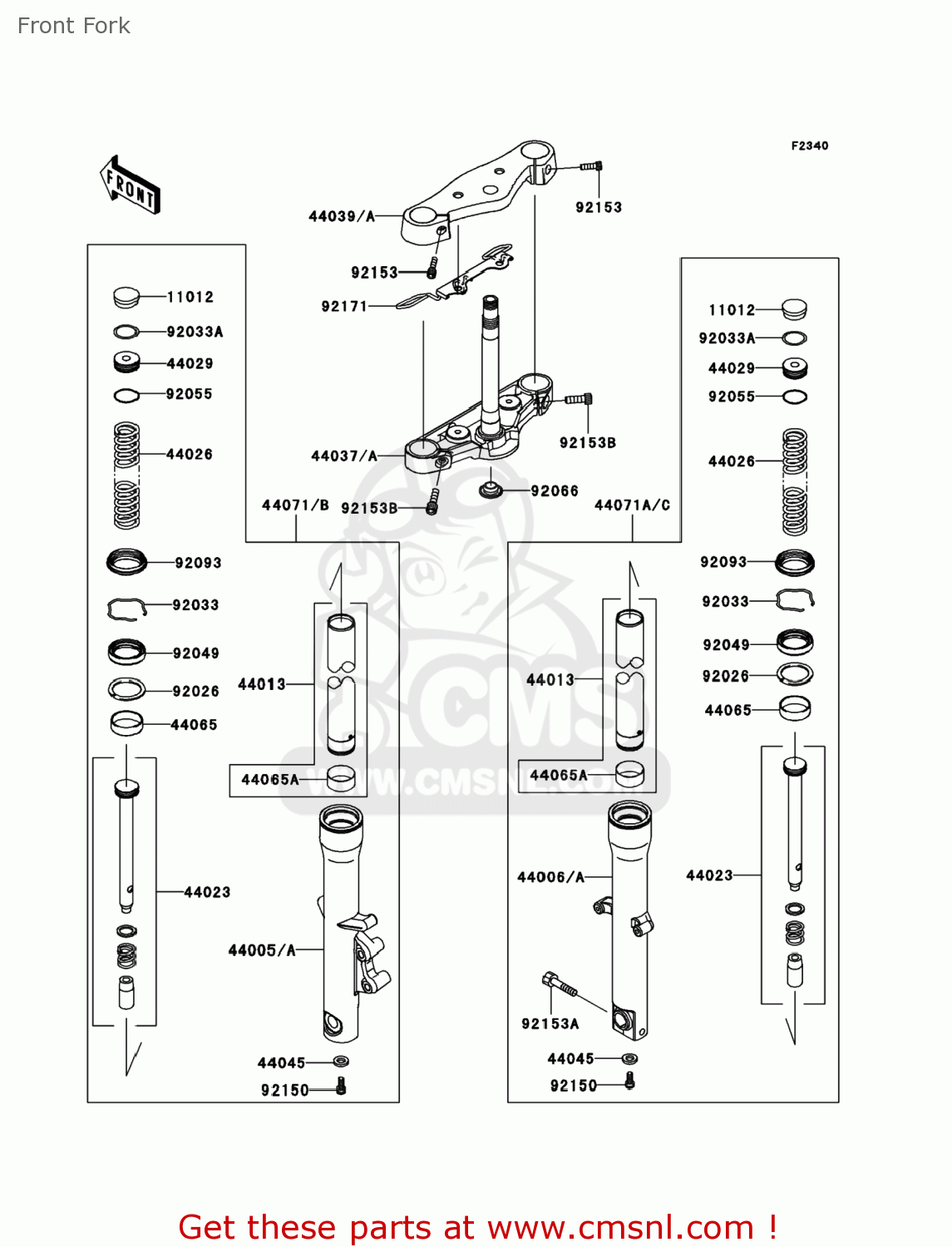 Kawasaki VN900C9FA VULCAN 900 CUSTOM 2009 USA Front Fork - buy original ...