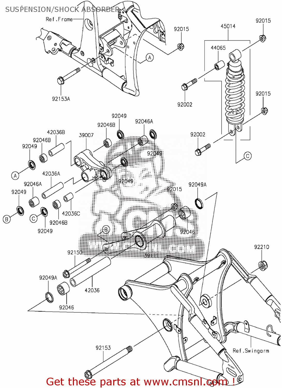Kawasaki VN900CGF VULCAN 900 CLASSIC 2016 EUROPE,MIDDLE EAST,AFRICA,UK SUSPENSION/SHOCK ABSORBER