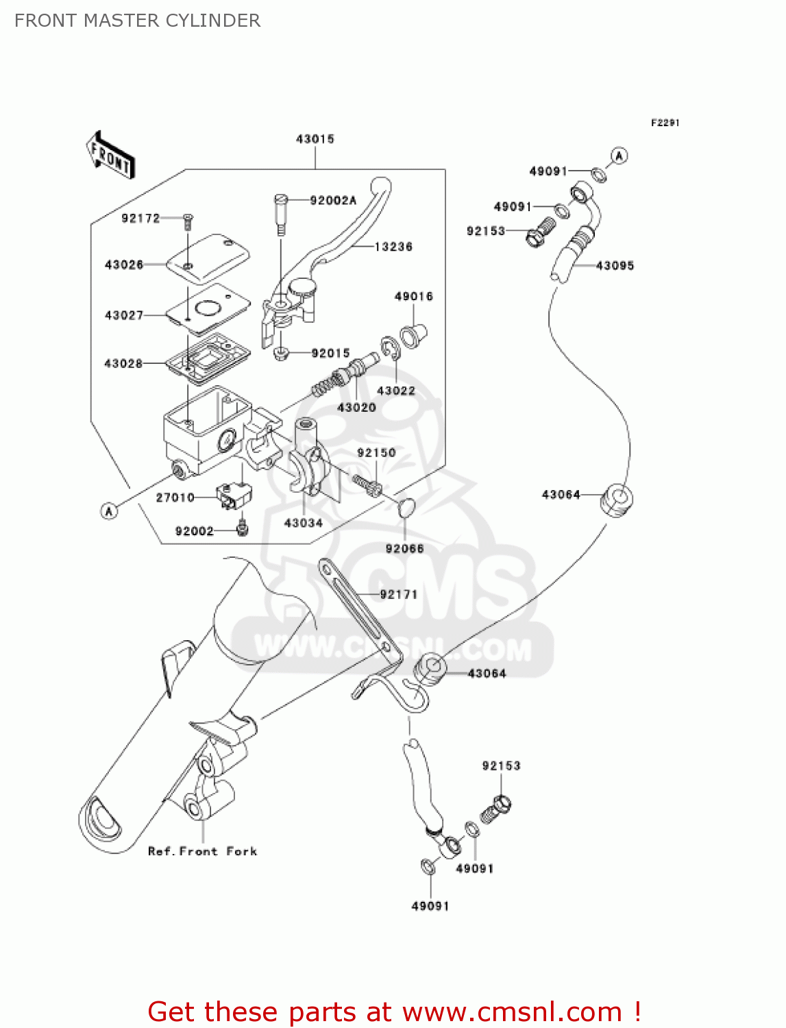 FRONT MASTER CYLINDER VN900D6F VULCAN 900 CLASSIC 2006 USA CALIFORNIA CANADA / LT