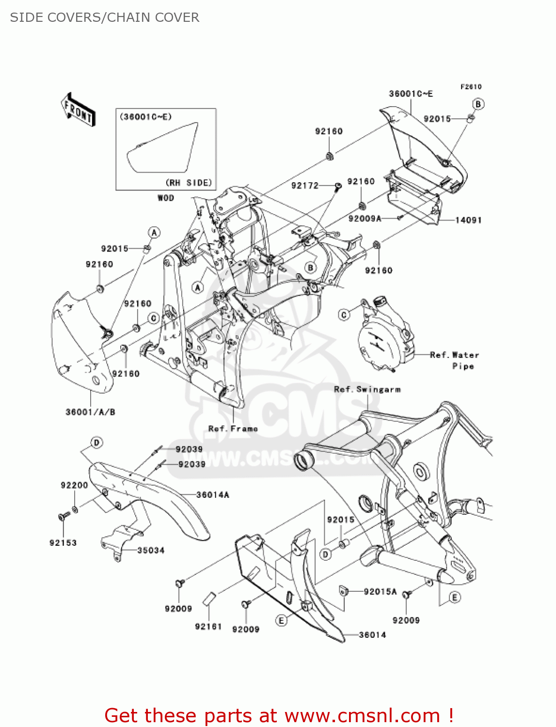 SIDE COVERS/CHAIN COVER VN900D6F VULCAN 900 CLASSIC 2006 USA CALIFORNIA CANADA / LT