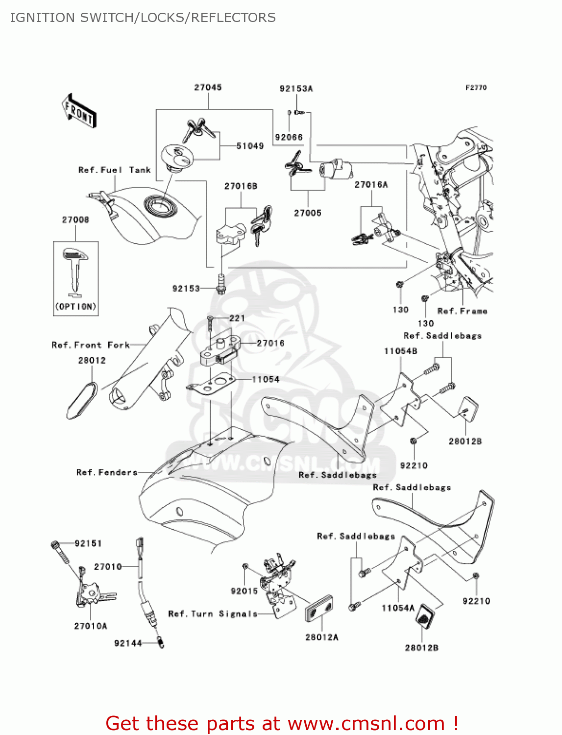 IGNITION SWITCH/LOCKS/REFLECTORS VN900D6F VULCAN 900 CLASSIC 2006 USA CALIFORNIA CANADA / LT