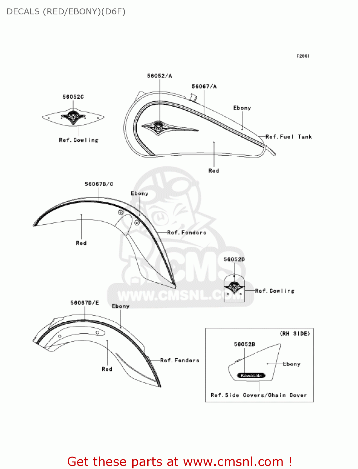 DECALS (RED/EBONY)(D6F) VN900D6F VULCAN 900 CLASSIC 2006 USA CALIFORNIA CANADA / LT