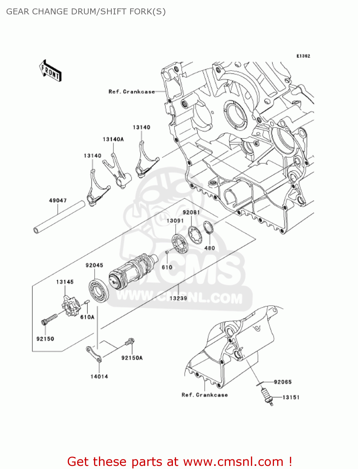 GEAR CHANGE DRUM/SHIFT FORK(S) VN900D6F VULCAN 900 CLASSIC 2006 USA CALIFORNIA CANADA / LT