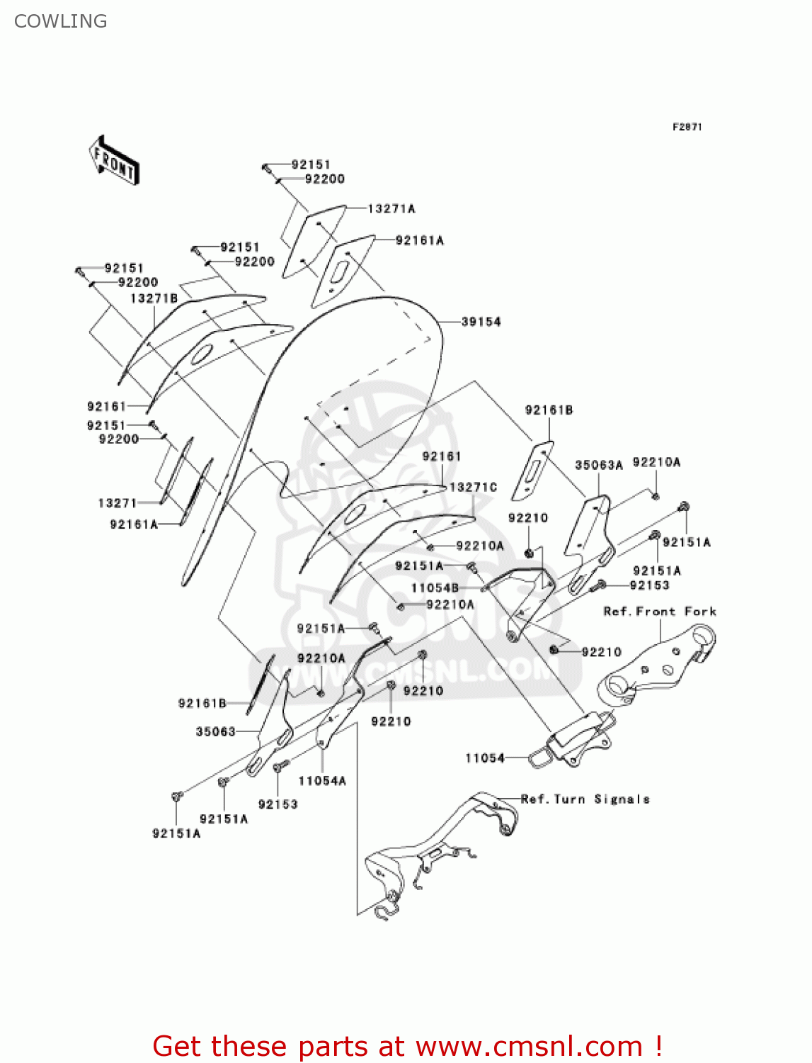 COWLING VN900D6F VULCAN 900 CLASSIC 2006 USA CALIFORNIA CANADA / LT