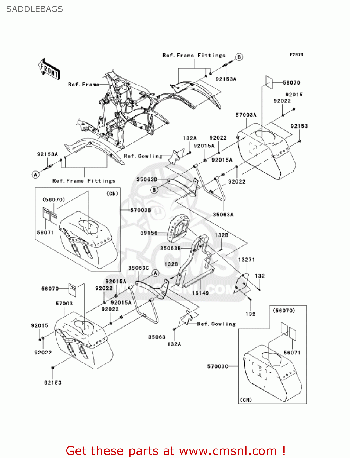 SADDLEBAGS VN900D6F VULCAN 900 CLASSIC 2006 USA CALIFORNIA CANADA / LT