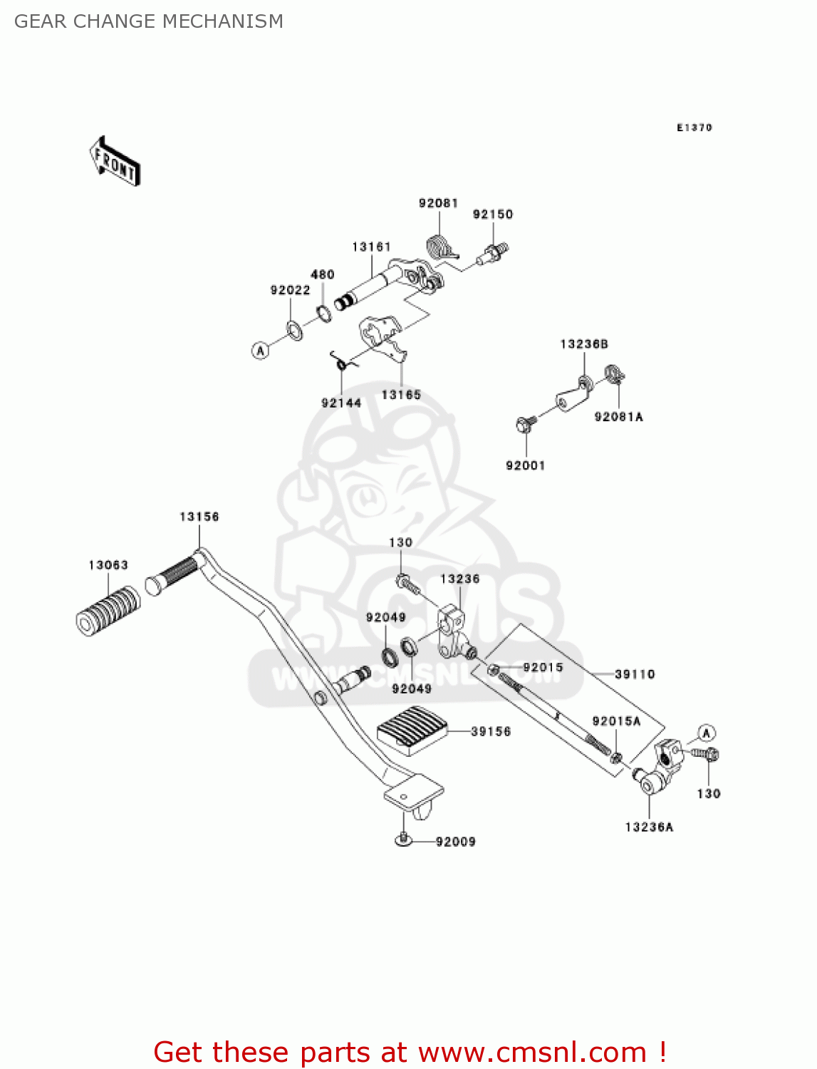 GEAR CHANGE MECHANISM VN900D6F VULCAN 900 CLASSIC 2006 USA CALIFORNIA CANADA / LT