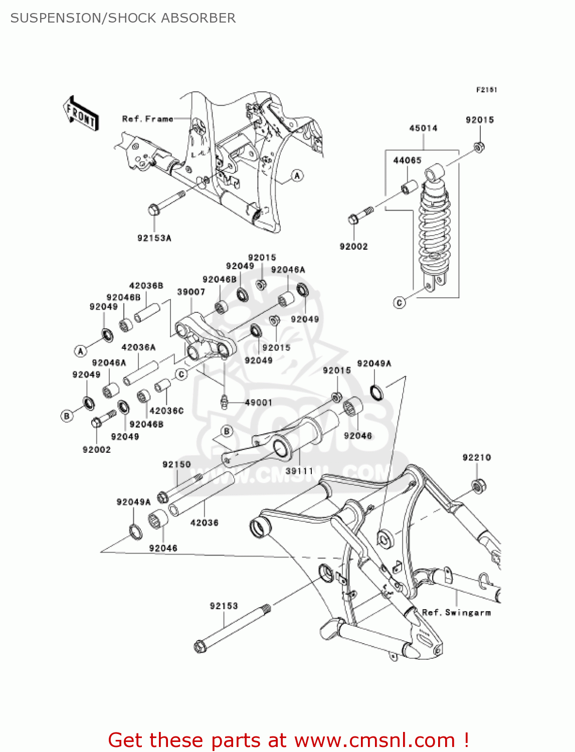 SUSPENSION/SHOCK ABSORBER VN900D6F VULCAN 900 CLASSIC 2006 USA CALIFORNIA CANADA / LT